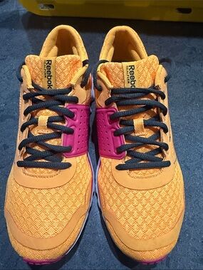Reebok Women’s Orange Athletic Sneakers with Pink Accents NWOT